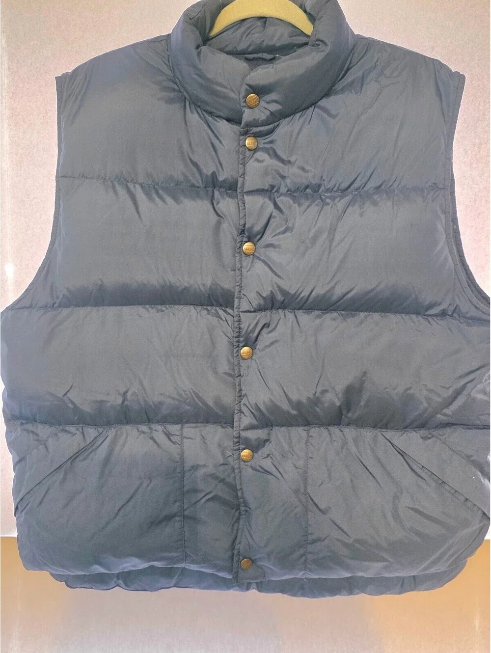 L.L.Bean Vintage 1980s Men's XXL Navy Blue Button Up Goose Down Vest